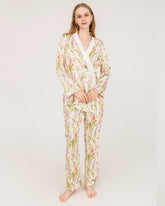 Ensemble de Pyjama en Soie Pure Luxueuse à Imprimé Floral